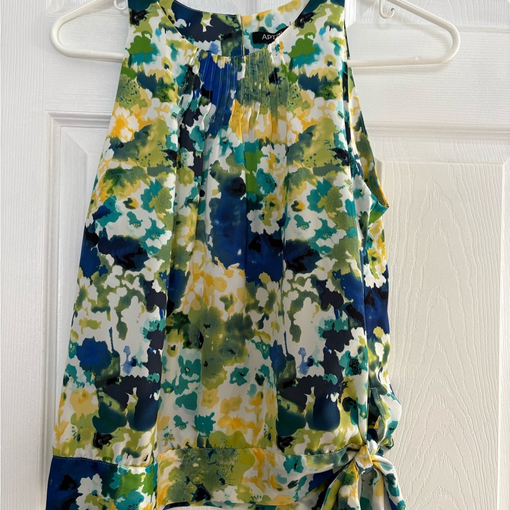 Apt. 9 Women's Blue Green Yellow Sleeveless Blouse